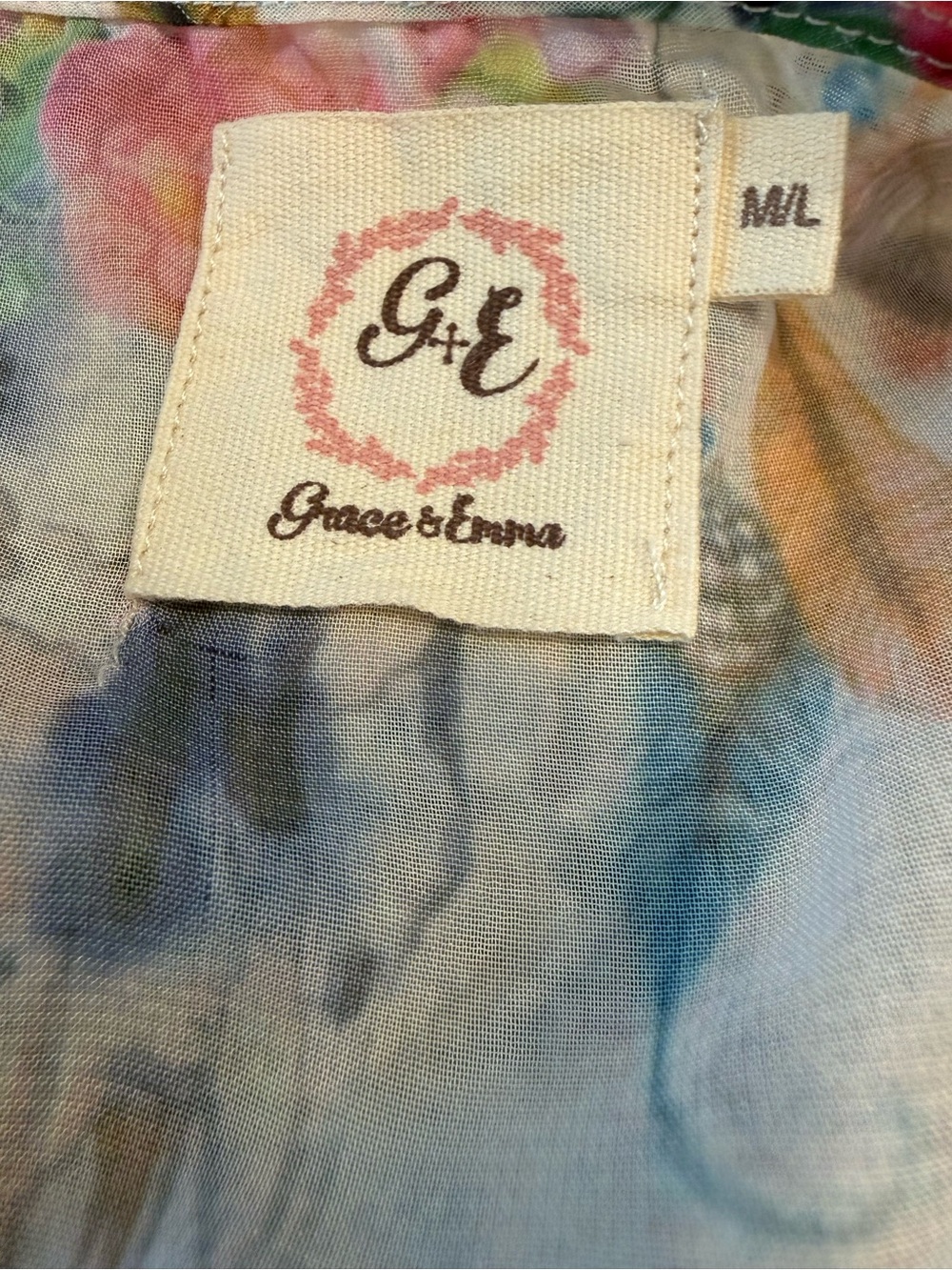 Grace & Emma western kimono coverup floral steer skulls SZ M/L - Picture 5 of 10